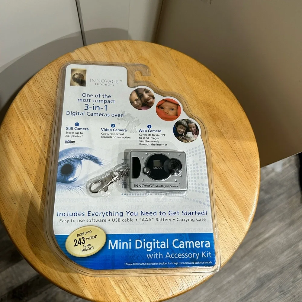 Silver Mini Digital Camera with Accessory Kit